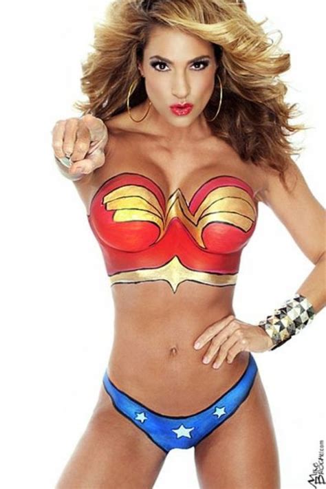 Pin On Female Superheroes In Body Paint
