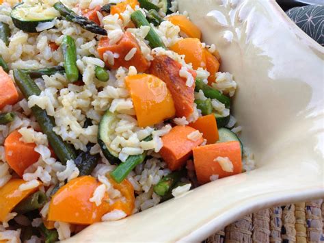Brown Rice And Roasted Vegetable Salad ~ Healthy Journey Cafe