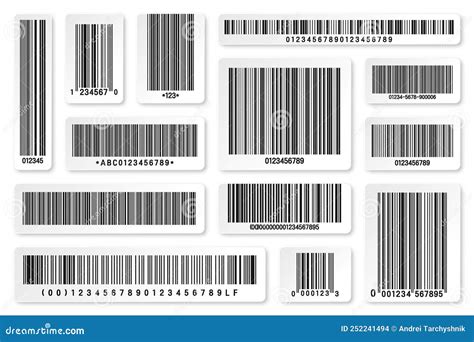 Set Of Product Barcodes Identification Tracking Code Serial Number