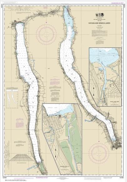 Noaa Chart Cayuga And Seneca Lakes Watkins Glen Ithaca 14791
