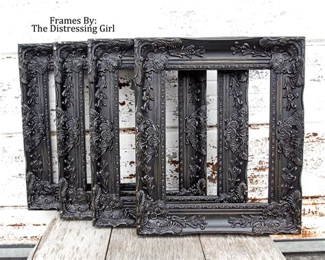 11x14 Black Ornate Picture Frame 3 Thick Chunky Vintage Etsy