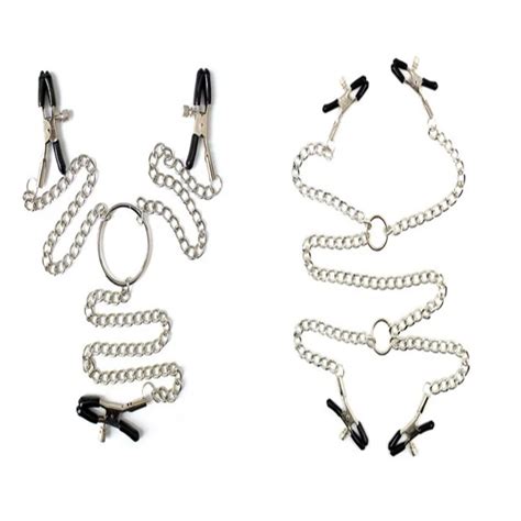3 Head Chain Nipple Clips Stainless Steel Bdsm Bondage Long Chain