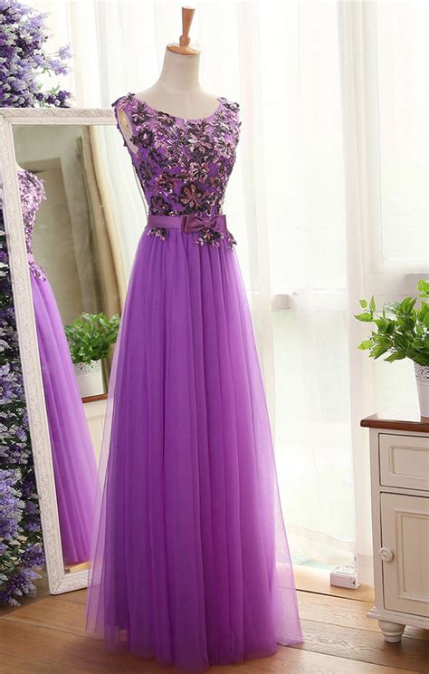 Long Tulle Prom Dresslace Appliques Beads Prom Gownscourt Train