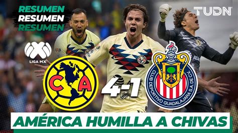 Resumen y goles América 4 1 Guadalajara Liga Mx AP 19 J12