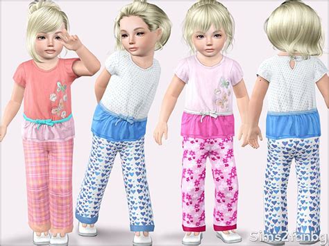 Sims2fanbgs 329 Toddler Sleepwear Set Sims 4 Toddler Sims 4 Cc