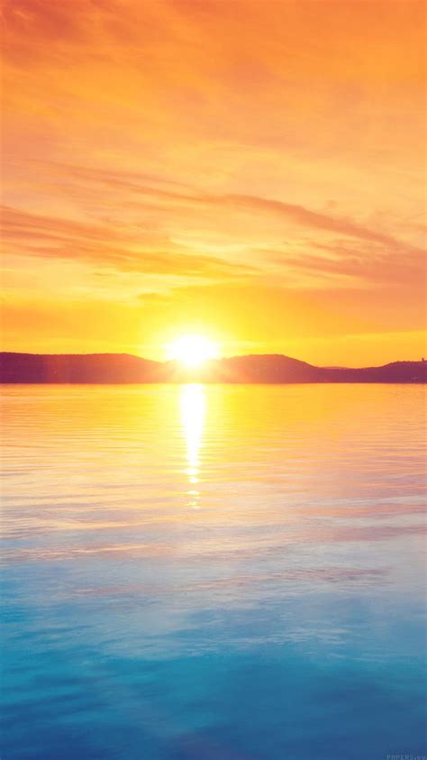 Mq40 Sunset Night Lake Water Sky Orange Flare Iphone Wallpaper Sky