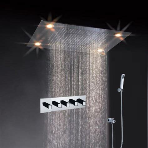 31 Large Rain Shower Set Faucet Double Waterfall Shower Super Led Shower Heads Ebay