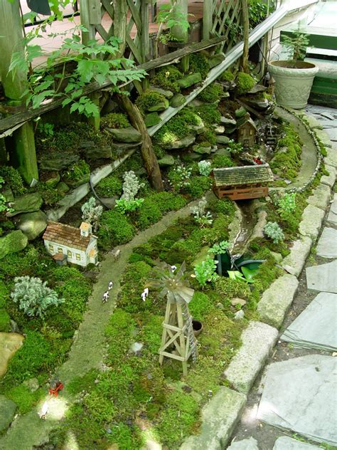 fairy gardens view full size an outdoor mini garden with a railway feature george large