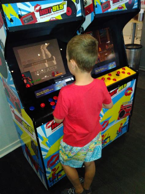 My Kid Playing Some Old School Games On These Really Cool Custom Arcade