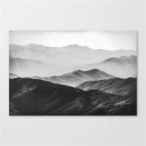 Glimpse Black And White Mountains Landscape Nature Photography Canvas