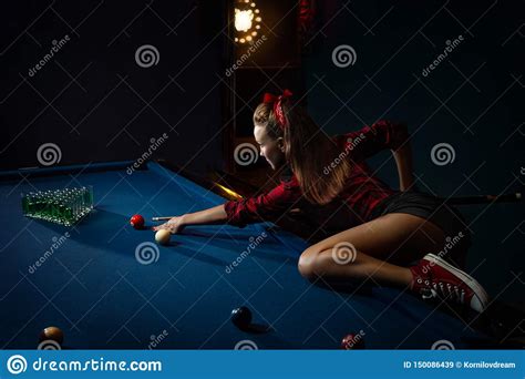 Pin Up Girl Having Fun In Nightclub Stock Image Image Of Game Female