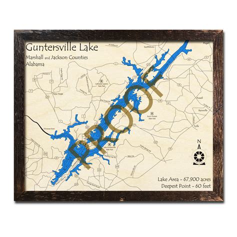 Guntersville Lake Al Wood Map 3d Nautical Wood Charts