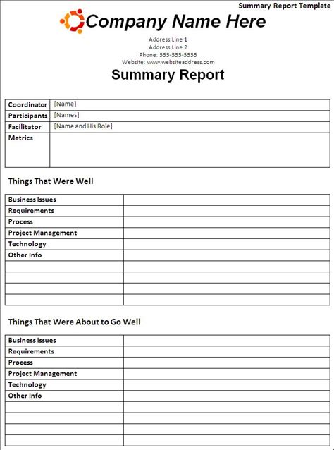 Business Format Report Template Erin Andersons Template