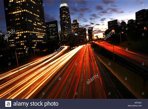 Downtown Traffic Los Angeles California Usa Stock Photo Alamy