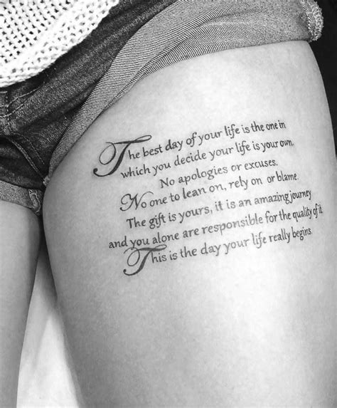 Pin By Dallas R Partain On Her Tattoos Tattoo Quotes Upper Thigh Tattoos Word Tattoos