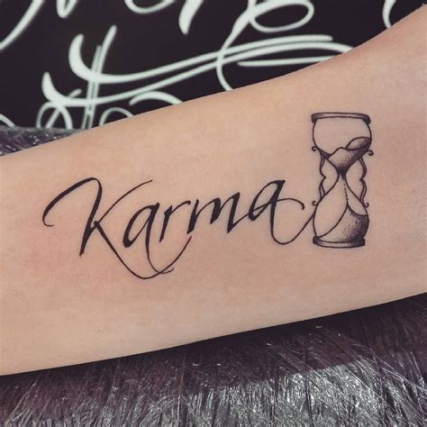 Text Of Karma And Sandglass Tattoo Designsideas And Meanings Karma Tattoo Handwriting