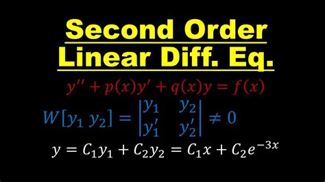 Lecture 16 Introduction To Second Order Linear Differential Equations