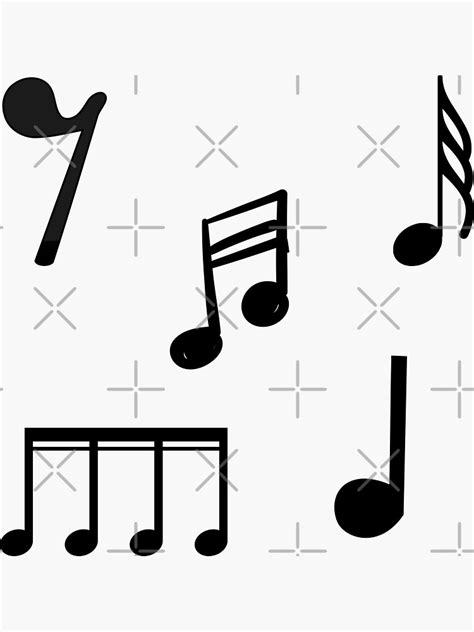 The Black Music Notes Sticker Pack Sticker For Sale By Thasapar2