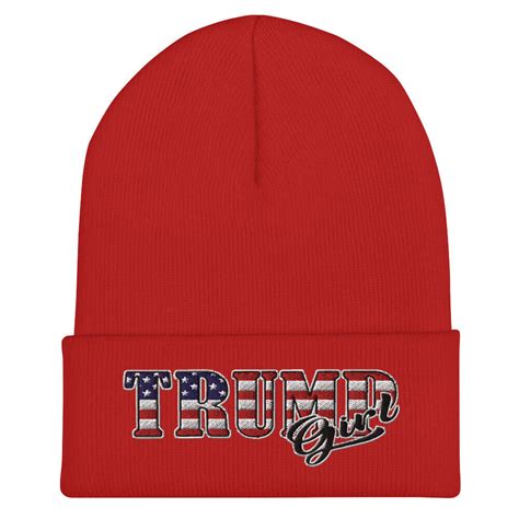 Trump Girl Patriot Maga Women For Trump 2024 American Flag Hat Cuffed Beanie Ebay