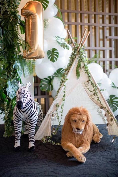 Check out our 1st birthday jungle theme decorations selection for the very best in unique or custom, handmade pieces from our party décor shops. Kara's Party Ideas Minimalist Safari Birthday Party | Kara ...