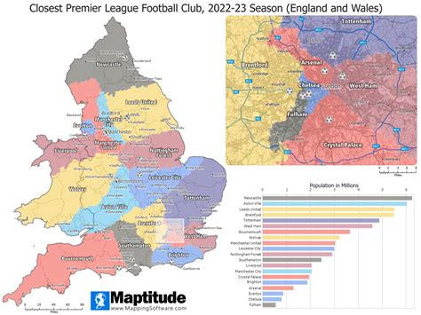 Maptitude Map: Closest Premier League Football Club
