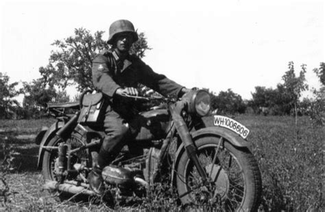 German Soldier On A Bmw R66 Motorcycle Russia C 1941 Rwwiipics