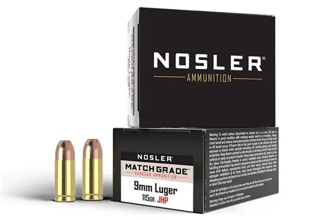 Nosler 9mm Luger 115gr Jhp Match Grade 20box Vance Outdoors