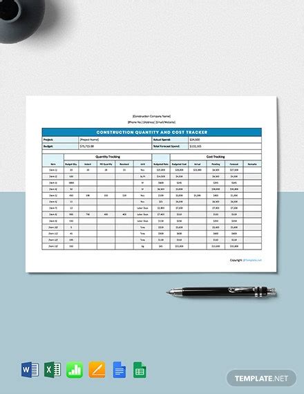 14 Construction Tracking Sheet Excel Templates Free Downloads