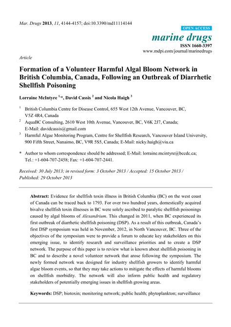 Pdf Formation Of A Volunteer Harmful Algal Bloom Network In British