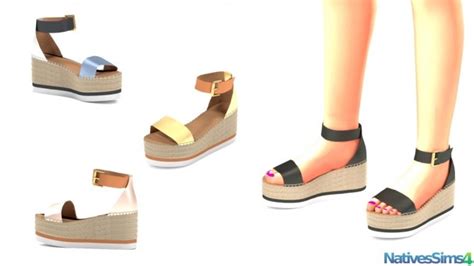 Wedges Espadrille Sandals At Natives Sims 4 Sims 4 Updates