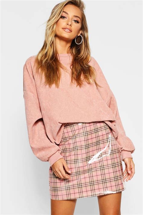 Womens Vinyl Flannel Mini Skirt Pink 6 Check Mini Skirt Mini