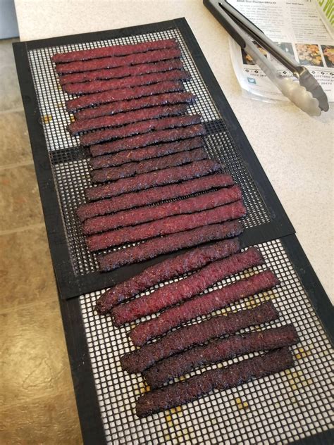 First Attempt At Ground Beef Jerky In A Smoker Rjerky