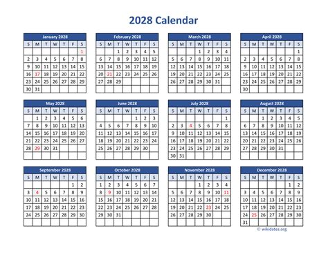 2028 Calendar In Pdf