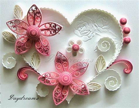 Daydreams Quilled Valentine With Royal Flowers