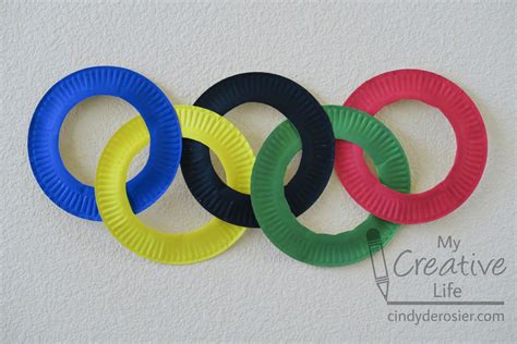 Olympic Rings Coloring Tracing Drawing Sheet Totschooling Paper Plate