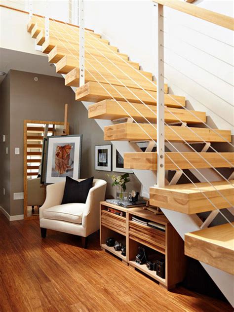 A living room is an another place at a house where the staircase could be. 30 Modern Hallway Under Stairs With Storage Ideas | HomeMydesign