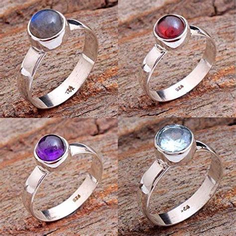 New Year Special Ring Multi Gemstone Ring 925 Sterling