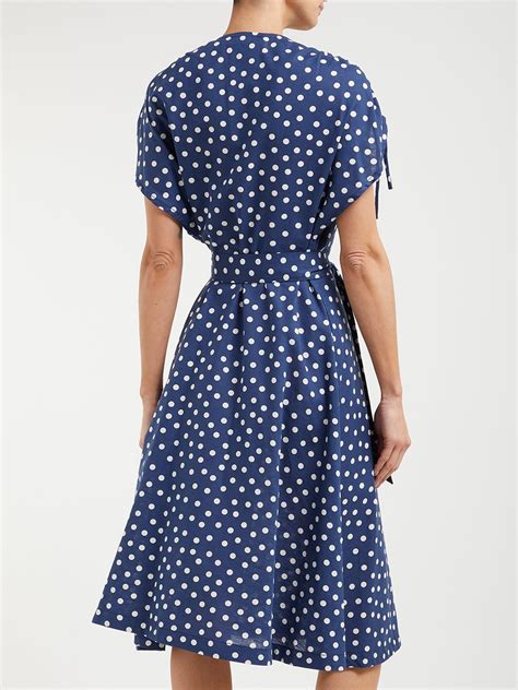 Louise Paris Apc Paris Clare Blue And White Polka Dot Short Sleeves