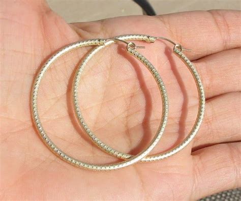Large Gold Textured Hoop Earrings Extra Large Gold Hoops Mm