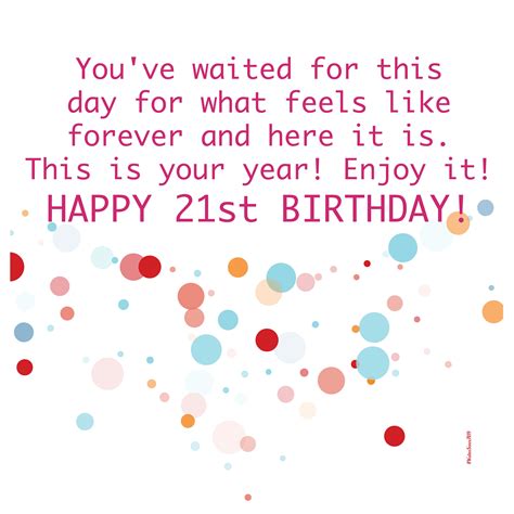 Digital 21st Birthday Wishes Greeting Card Pantone Colors