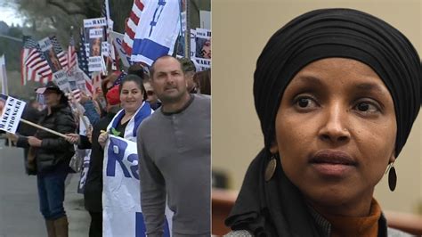 Protesters Rally Outside Rep Ilhan Omar Event In Woodland Hills Abc7