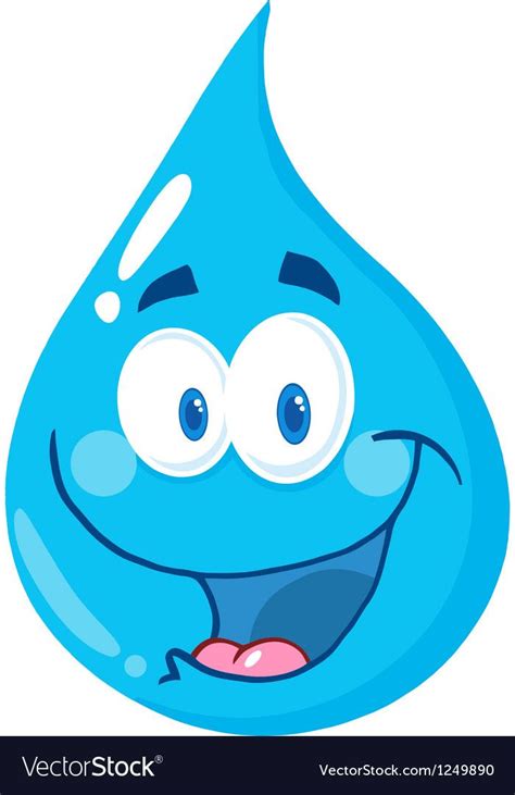 Illustration Of Happy Water Drop Cartoon Character Download A Free
