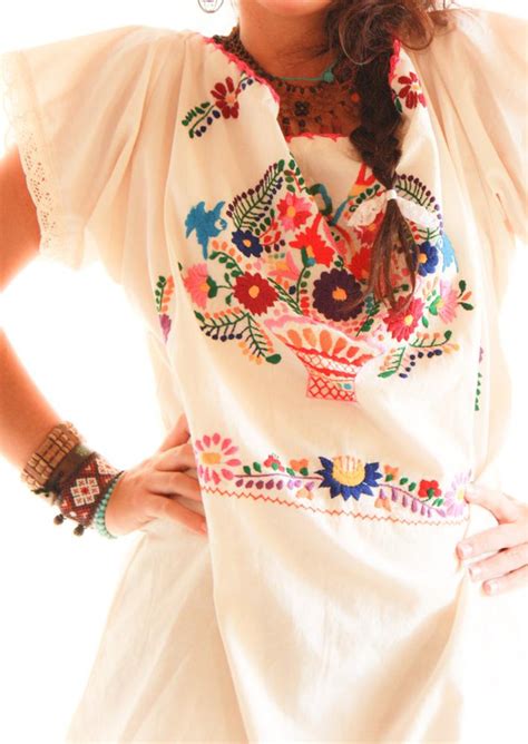 Handmade Mexican Dress From Aida Coronado Mexican Embroidered Mini Dress Aida Coronado Store A
