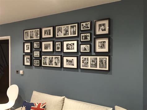 Photo wall - IKEA Ribba frames … | Gallery wall layout, Frames on wall, Wall frame design