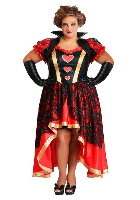 Womens Plus Size Dark Queen Of Hearts Costume