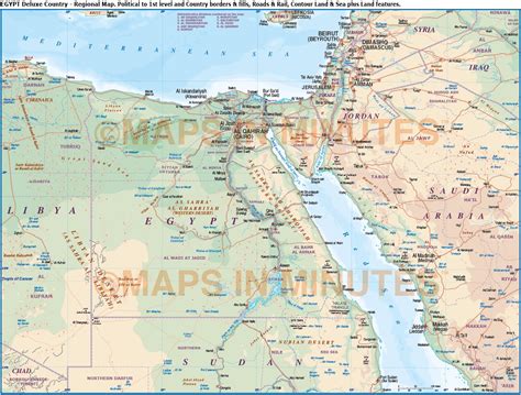 Egypt Digital Vector Political Road And Rail Map In Illustrator And Pdf