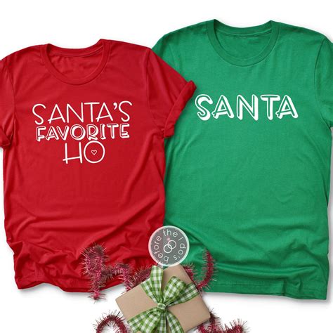 Santas Favorite Ho And Santa Couple Shirts Funny Christmas Shirt Mr And Mrs Christmas Holiday