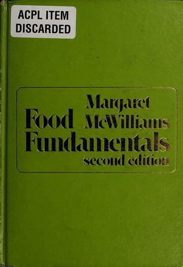 Food Fundamentals Mcwilliams Margaret Free Download Borrow And