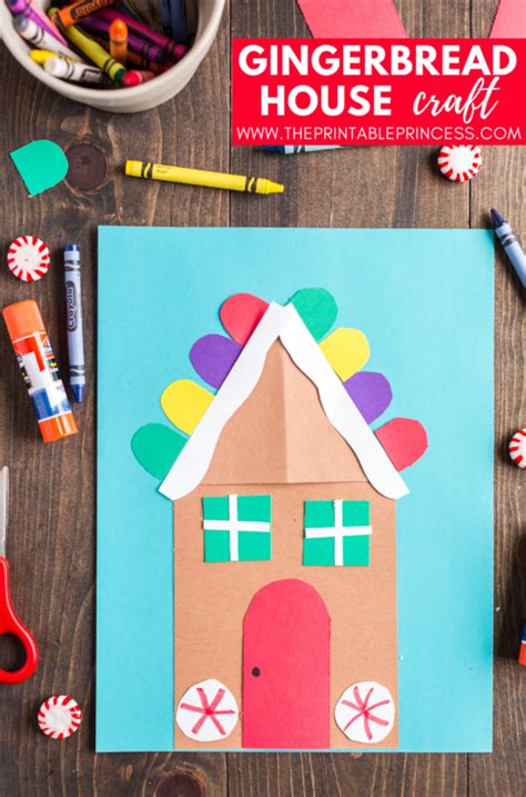 Printable Gingerbread House Craft Preschool Christmas