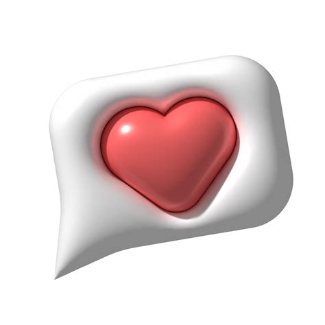 3d Heart Speech Bubble Love Social Media Notification Icon 12628854 Png